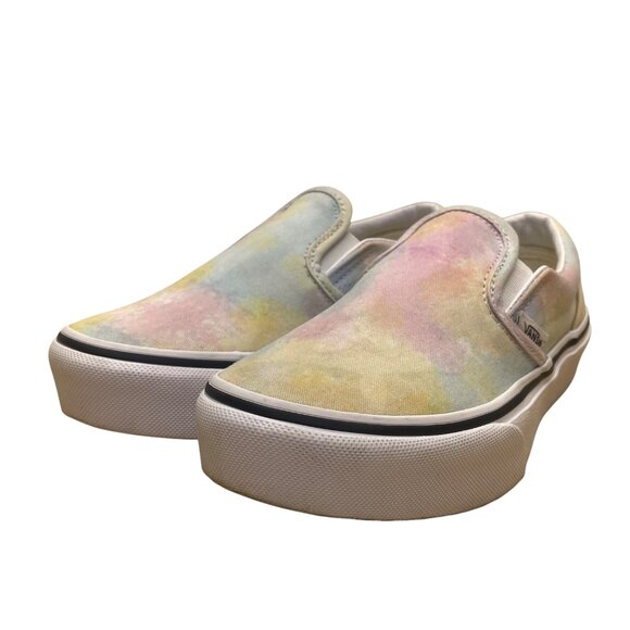 Vans Kids Pastel Tie-Dye Slip-On Canvas Shoes Size 3 - Picture 3 of 8